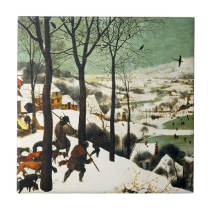 Pieter Bruegel-jägare på Snö-plattan Kakelplatta