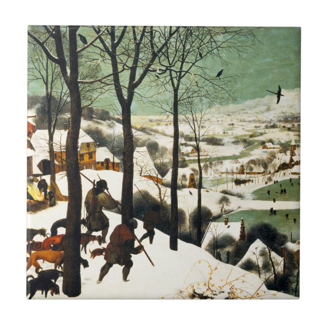 Pieter Bruegel-jägare på Snö-plattan Kakelplatta (Framsidan)