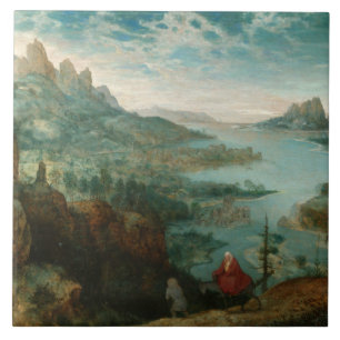 Pieter Bruegel - landskap med flyg in i egypten Kakelplatta