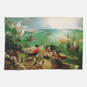 Pieter Bruegel landskap med nedgången av Icarus Kökshandduk
