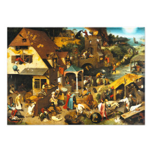 Pieter Bruegel Netherlandish Proverbs Fototryck