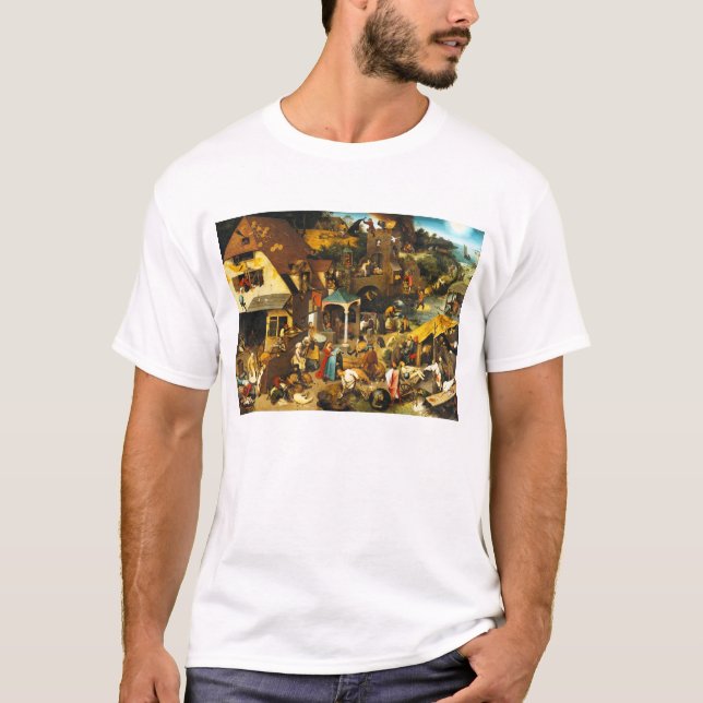 Pieter Bruegel Netherlandish ProverbsT-tröja Tee (Framsida)