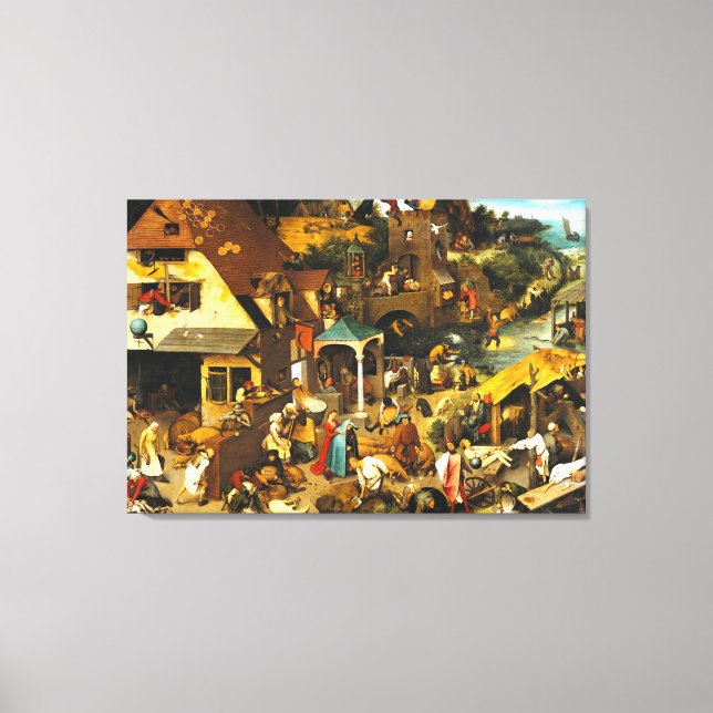 Pieter Bruegel Netherlands Proverbs Canvastryck (Framsida)