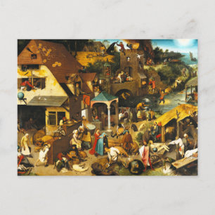 Pieter Bruegel Netherlands Proverbs Postcard Vykort