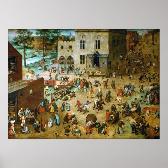 Pieter Bruegel the Elder Children's Games Poster (Framsidan)