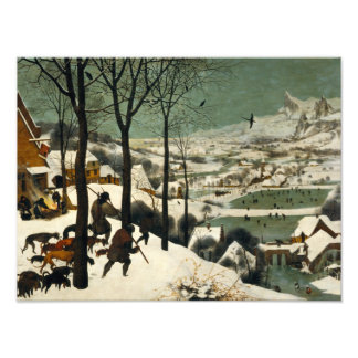Pieter Bruegel the Elder - Hunters in Snö Fototryck