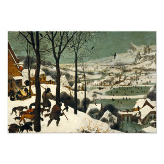 Pieter Bruegel the Elder - Hunters in Snö Fototryck