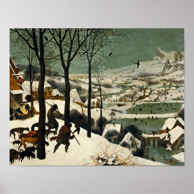 Pieter Bruegel the Elder - Hunters in Snö Poster (Framsidan)
