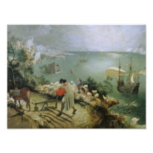 Pieter Bruegel the Elder - Landscape Fall Icarus Fototryck