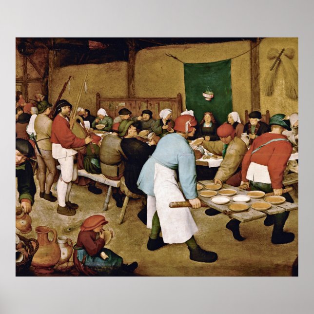 Pieter Bruegel the Elder - Peasant Bröllop 1566 Poster (Framsidan)
