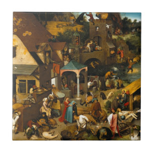 Pieter Bruegel the Elder - The Dutch Proverbs Kakelplatta