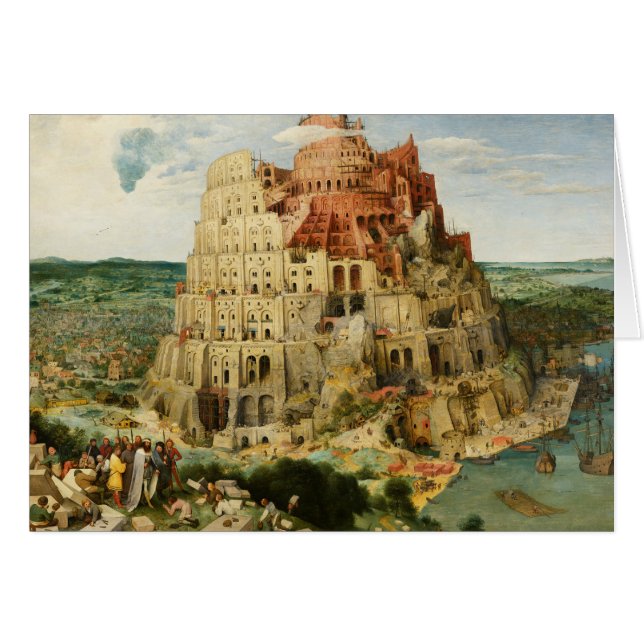 Pieter Bruegel the Elder - Torn i Babel Hälsningskort (Framsidan Horizontal)
