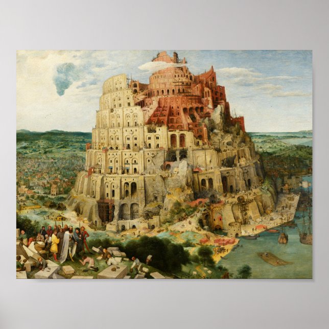 Pieter Bruegel the Elder - Torn i Babel Poster (Framsidan)