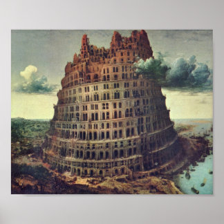 Pieter Bruegel-Torn i Babel Poster