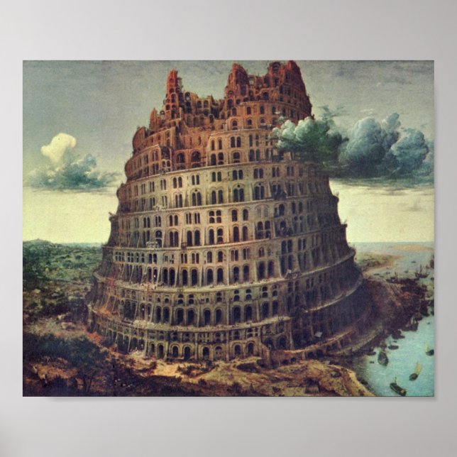 Pieter Bruegel-Torn i Babel Poster (Framsidan)