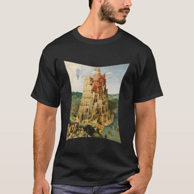 Pieter Bruegel Torn i Babel T Shirt (Framsida)