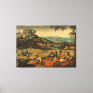 Pieter Bruegels Bruegel's The Hay Harvest - 1565 Canvastryck