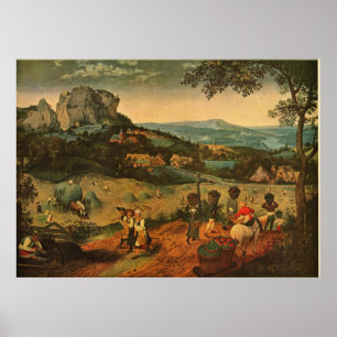 Pieter Bruegels Bruegel's The Hay Harvest - 1565 Poster