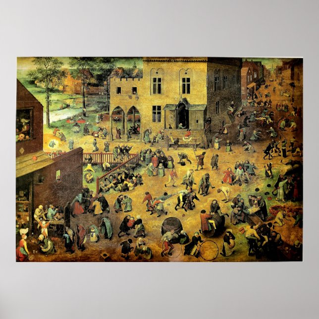 Pieter Bruegels "Children's Games" - 1560 Poster (Framsidan)