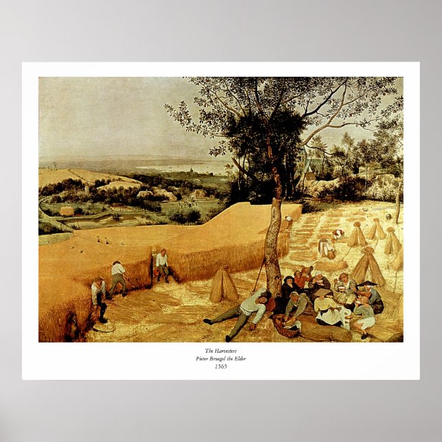 Pieter Bruegels Harvesters (1565) Poster (Framsidan)