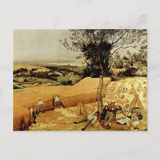 Pieter Bruegels Harvesters (1565) Vykort (Framsida)