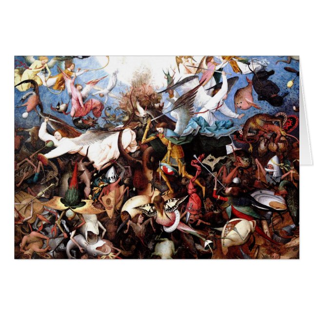 Pieter Bruegels "rebellernas Änglar fall" Hälsningskort (Framsidan Horizontal)