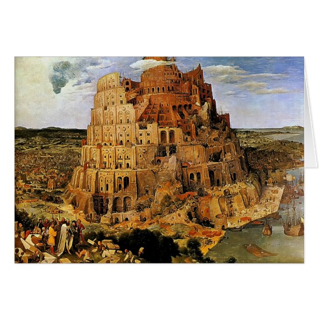 Pieter Bruegels "Torn i Babel" (cirka 1563) Hälsningskort (Framsidan Horizontal)