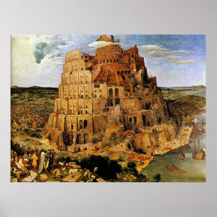 Pieter Bruegels "Torn i Babel" (cirka 1563) Poster