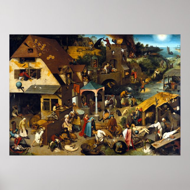 Pieter Brueghel Netherlands Proverbs Poster (Framsidan)