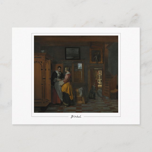 Pieter de Hooch #3 - Finkonstkort Vykort (Framsida)
