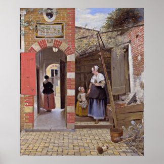 Pieter de Hooch - Courtyard i Delft Poster