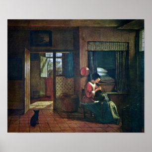 Pieter de Hooch - en mammorarbetsuppgift Poster