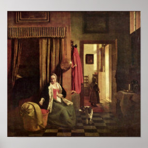 Pieter de Hooch - mor på vagga Poster