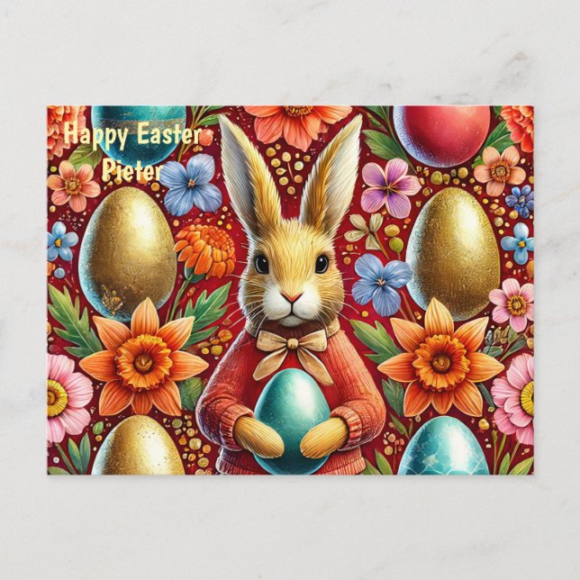 PIETER ~ GLAD PÅSK BUNNY HÄLSNING ~ HELG VYKORT (Framsida)