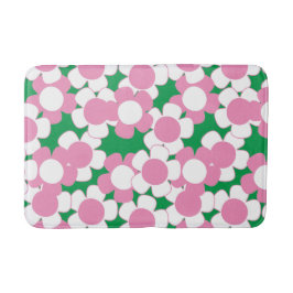 Piffig Daisy Bloom – Rosa & Grön Badrumsmatta