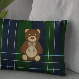Piffig rutig teddybjörn prydnadskudde