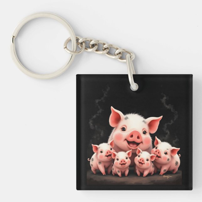 Pig Artwork – Mother Pig & Piglets (Framsidan)