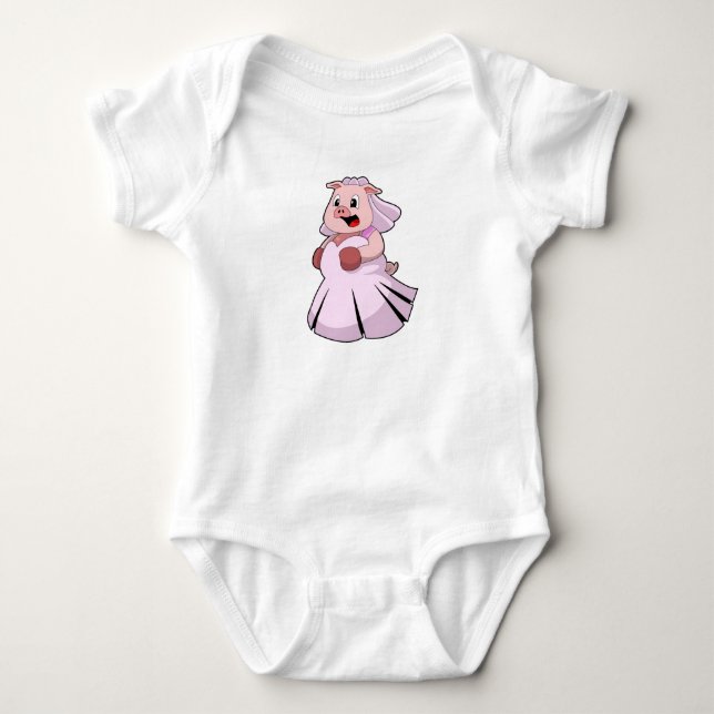 Pig as Bride with Wedding dress.PNG T Shirt (Framsida)