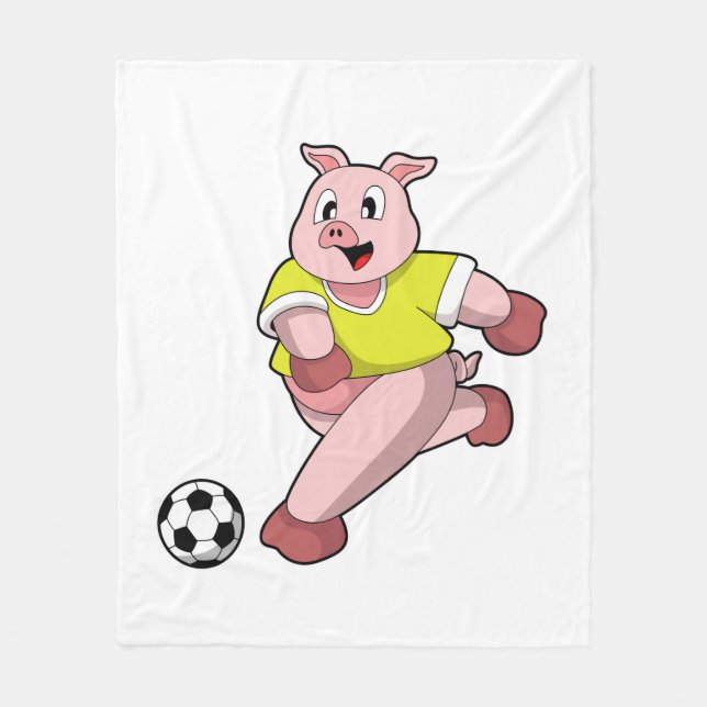 Pig as Soccer player with Soccer Fleecefilt (Framsidan)