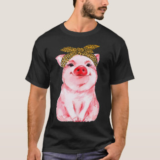 Pig Bandana cute for Girl and Women Gift Awesome T Shirt