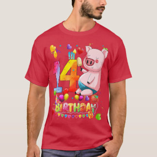 Pig Birthday Party 14 Year Old Boy 9th Pig Birthda T Shirt