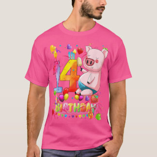 Pig Birthday Party 14 Year Old Boy 9th Pig Birthda T Shirt