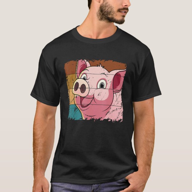Pig Face, Animal Lover For Men Women, Farming Farm T Shirt (Framsida)