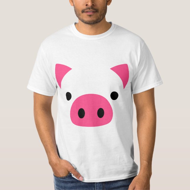 Pig Face Costume Funny Halloween  T Shirt (Framsida)