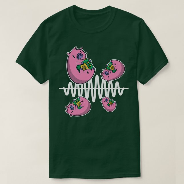 Pig Fly Around Frequency Waves Ham Radio Operator  T Shirt (Design framsida)