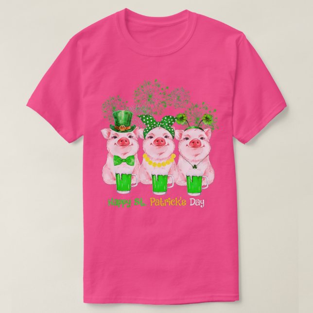 Pig Happy St Patricks Day Family Farmer Farming Lo T Shirt (Design framsida)