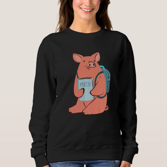 Pig In School Math Class T Shirt (Framsida)