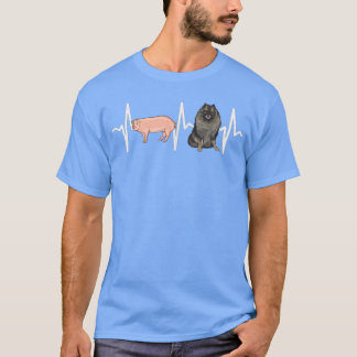 Pig Keeshond Heartbeat Dog Lover T Shirt