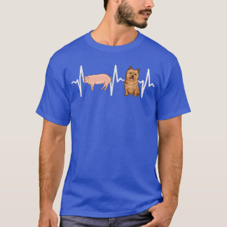 Pig Norwich Terrier Heartbeat Dog Lover  T Shirt