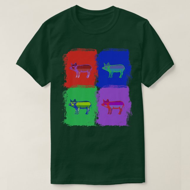 pig pigs Pop art Premium  T Shirt (Design framsida)